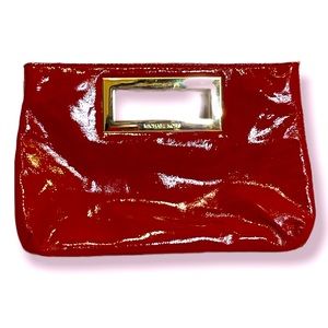 Michael Kors Red Patent Leather Clutch